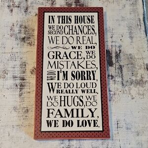 3 for $10 🏠 "In This House" Family Wall Art Plaque ✨ 18.5"x9.5"